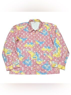 Bravest Studios Pink Cotton Candy LV Print Work Jacket